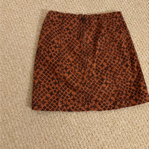 FREE PEOPLE Modern Femme Printed Mini Skirt in Rust - Picture 7 of 9